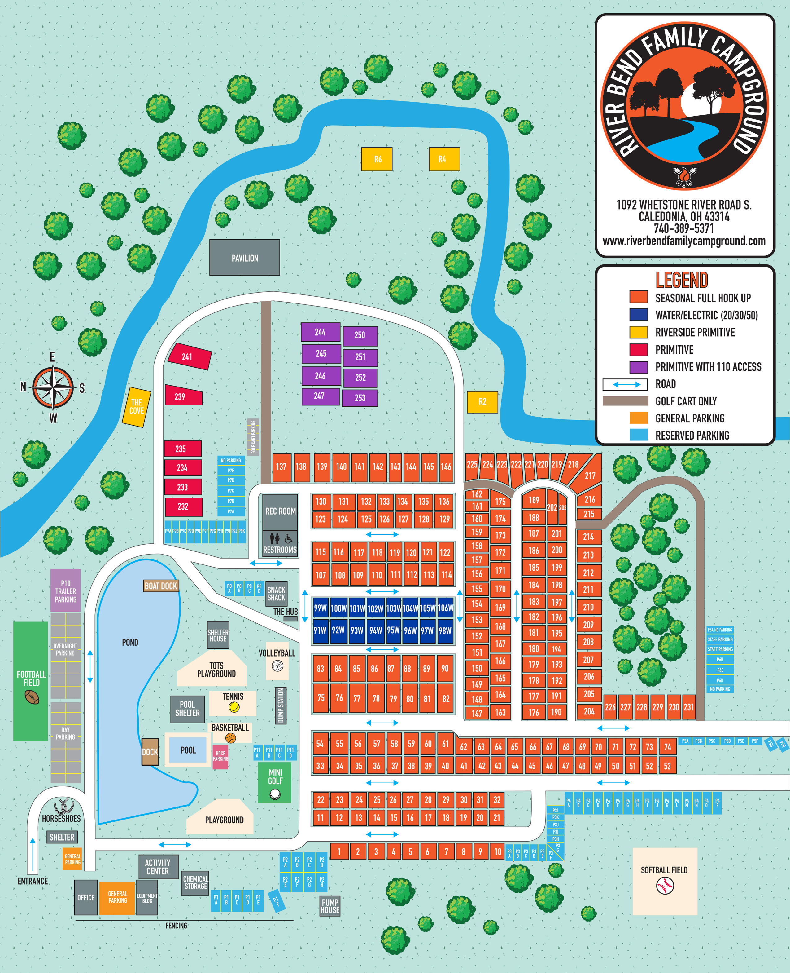 Riverbend Family Campground Map